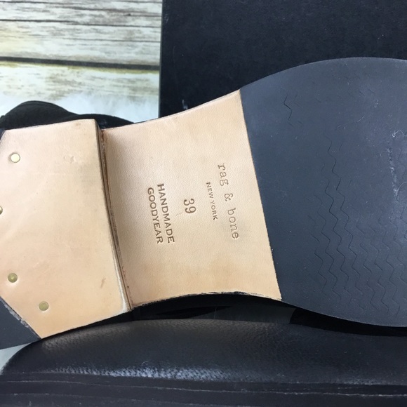 Rag & Bone Black Oliver Elk Leather Moto Boots - Picture 5 of 7